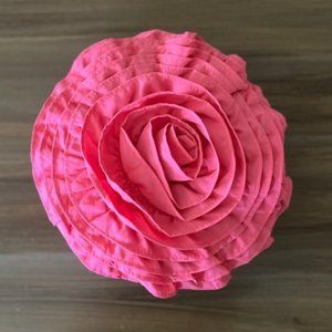 Pink Ruffle Flower Pillow